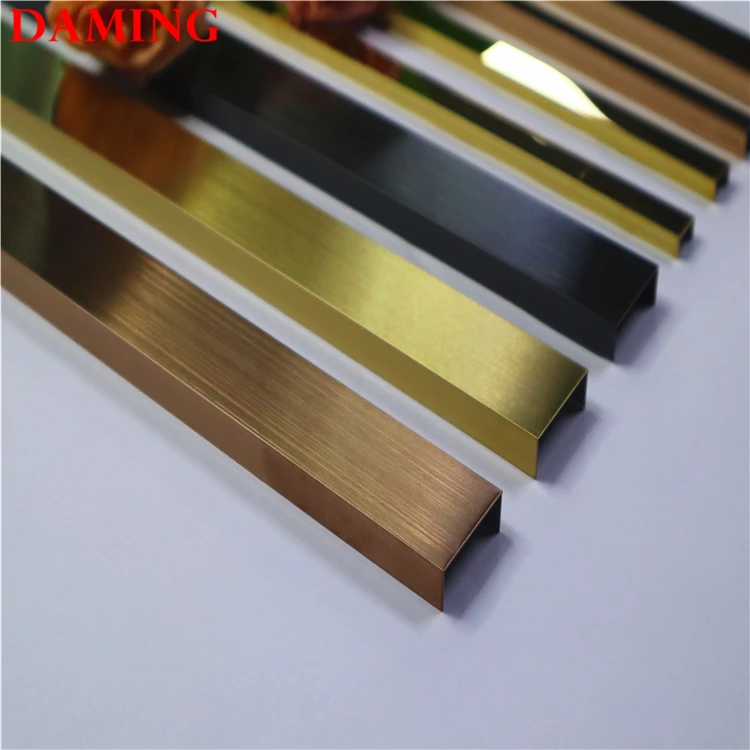 stainless steel tile trim profiles 2440mm 3050mm 4m decorative brass furniture strips