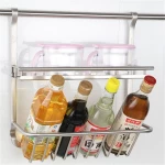 Stainless steel wall spice holder kitchen rack seasoning storage with inclined