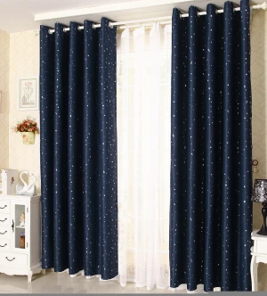 Star Shaped Hot Silver Blackout Curtain
