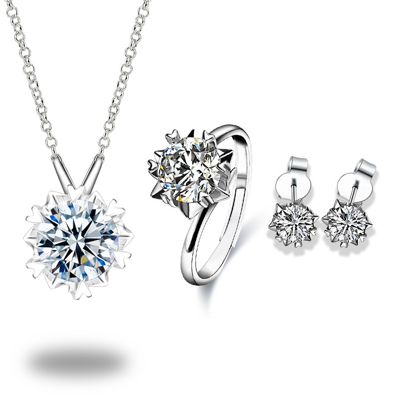 starsgem Latest Design fine jewelry 1 carat white round brilliant cut moissanite engagement ring 925 sterling silver