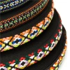 Stocked factory supply weaving mixed color polyester jacquard ribbon for clothes bags pet collars