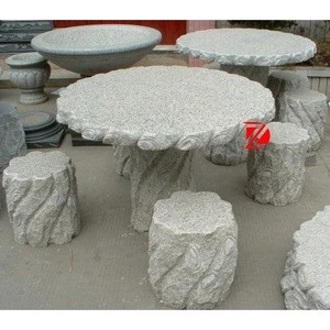 stone granite table and chair set for garden