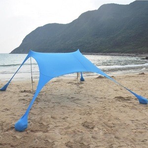 Sun Shelter Pop-Up &amp; Wind Protection Sunshade Portable Lightweight Canopy with Stakes, Poles and Carry Case Lycra Beach Tent