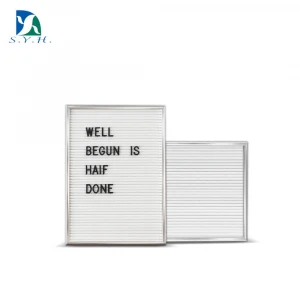 SUN YU HUNG personalized gifts felt plastic white letter board with aluminum frame.