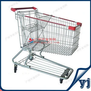 Supermarket equipment heavy duty steel shopping cart trolley with logo printing