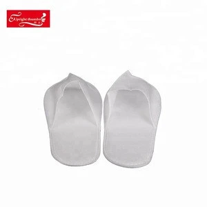 supply wholesale  open toe disposable white waffle hotel spa guest slippers shoes with logo