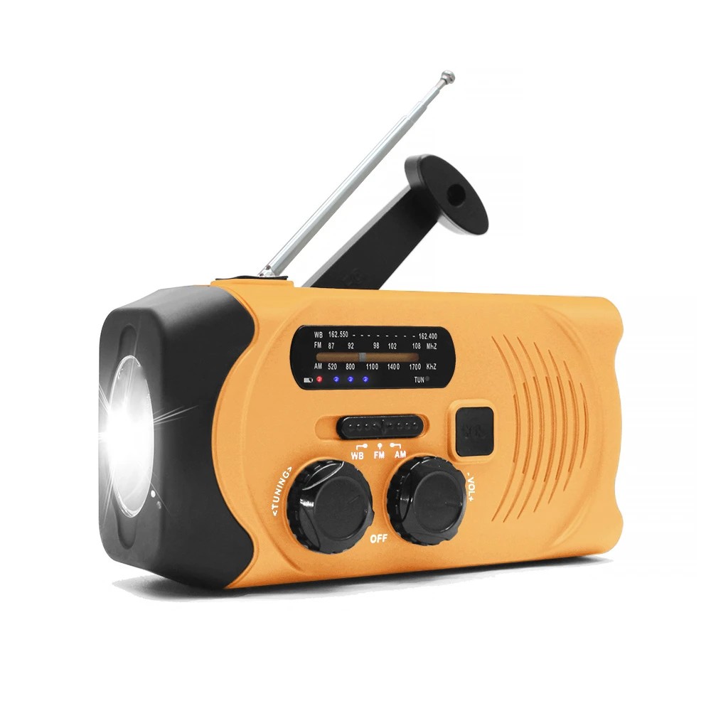 Survival Hand Crank AM FM NOAA Solar Dynamo Radio with LED Flashlight and power bank