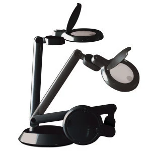 Top grade Space-Saving LED Magnifier Desk Lamp Black