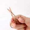 Top Quality Rose Gold Stainless Steel Eyelash Scissors Private Label Makeup Eyebrow Cutting Tools