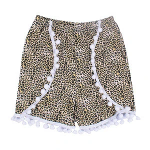Top Sale Baby Kids Summer Shorts Boutique Black Leopard Grain Pants Fashionable Beige Baby Pants