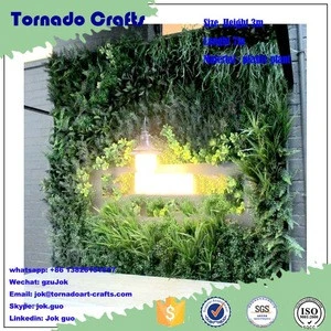 Tornado crafts wholesale top quality artificial plant wall fake hanging plant wall evergreen indoor artificial decorative plant