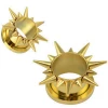 TP011244 new season stainless steel gold plating ear flesh tunnel spikes body jewelry