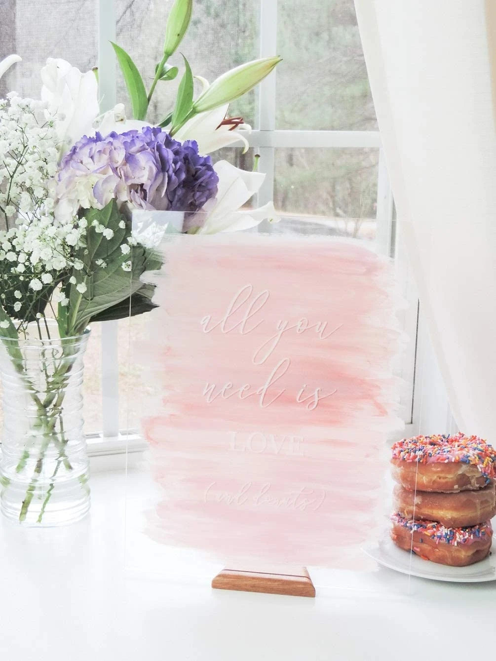 Transparent Acrylic Stand Block Wedding Sign Holders