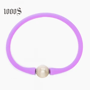 Trendy Cheap Promotional Gifts Custom Silicon Fresh Water Pearl Silicone Bracelet Jewelry Wholesale