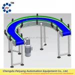 Turning net belt conveyor for food or other industry