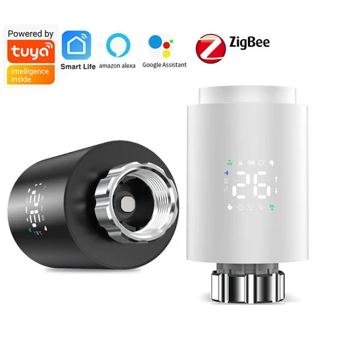 Tuya Zigbee Smart Temperature Control Valve Home Use APP Remote Heater Valve Switch Battery Powered Voice & Intelligent Support