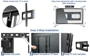 TV Wall Mount for 23&quot;-55&quot; TVs - Wall Mount TV Bracket with Swivel &amp; Extends 16&quot; TV Mount fits LED, LCD, OLED Flat Screen TVs