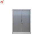 Two shelves inside modern steel storage chest ,small  file cabinet , office equipment