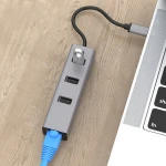 Type-C to Gigabit network card +USB 3.0HUB high speed transfer type-c usb converter