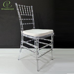 Ultraviolet-proof stacking transparent acrylic wedding resin chiavari chair for wholesale