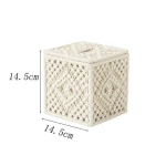 Unipue Boho Decor Cotton Rope Storage  Box Handmade Woven  Tissue Box Suitable For  Bedroom Living Room