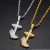 Import Urban Jewelry Hip Hop AAA CZ Gold  Cross Charm Pendant Necklace 18k Gold Plated Jewelry from China