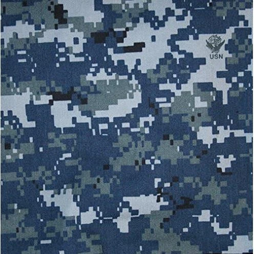 US Navy NWU Digital Blue Nyco Twill 65&quot; Camouflage Fabric By the Yard