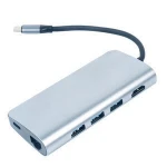 USB C HUB 8 in 1 USB Type C Adapter with USB-C Charging Adapter with 4K for HD-MI, 3 USB 3.0 Ports SD/TF Card Reader,PD Charging