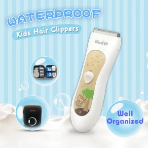 USB Kids rechargeable waterproof hair trimmer barber hair clippers cut machine cordless for baby with storage bag