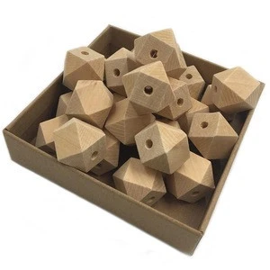 Various sizes Accessories DIY Craft Material Wooden Geometric Polygon Beads for jewelry