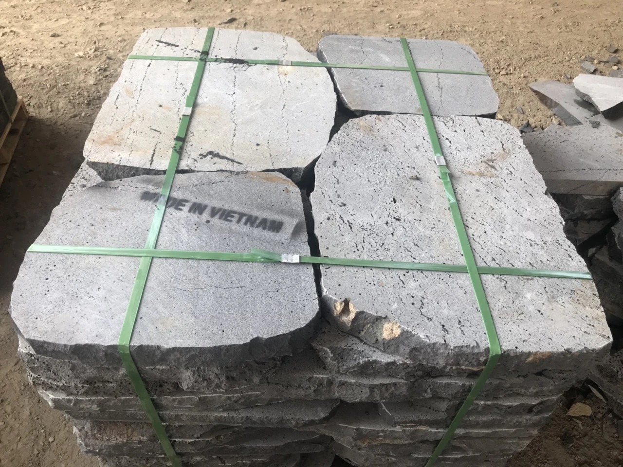 Vietnam Basalt Lava stone paver, stepping stone with holes