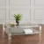 Import VONVIK Two Tier Clear Acrylic Square Coffee Table With Brass Frame from China
