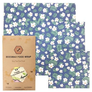 Washable Reusable Beeswax Food Wrap Paper  Bee Wax Natural Organic Food Wraps GOTS Certified Reusable Food Beeswax Wrap