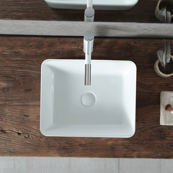 White countertop basin vessels bathroom simple square washbasin art modern vanity top