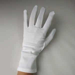 White Nylon dust free sewn gloves 100D gloves/mittens industrial hand gloves
