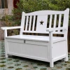 White Wooden Bench With Storage/Bench Chest