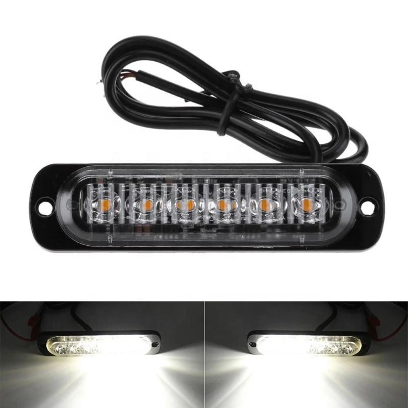 Wholesale 12V-24V 6 LED Mini Flash Light Bar Car Truck Moto Emergency Warning Strobe Lamp LED Warning Light