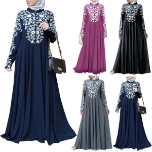 Wholesale 2020 Design Islamic Clothing Abaya Kimono Woman Black Muslim Dress  Islamic Clothing Khamis Arab Islamic Clothing