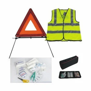 Wholesale 3In1 Car Reflective Vest Warning Triangle Emergency Roadside Kit