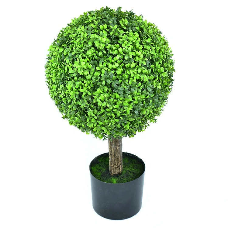 Wholesale Artificial Topiary Plant ilex buxus Greenery Boxwood Grass Ball Artificial Bonsai Tree