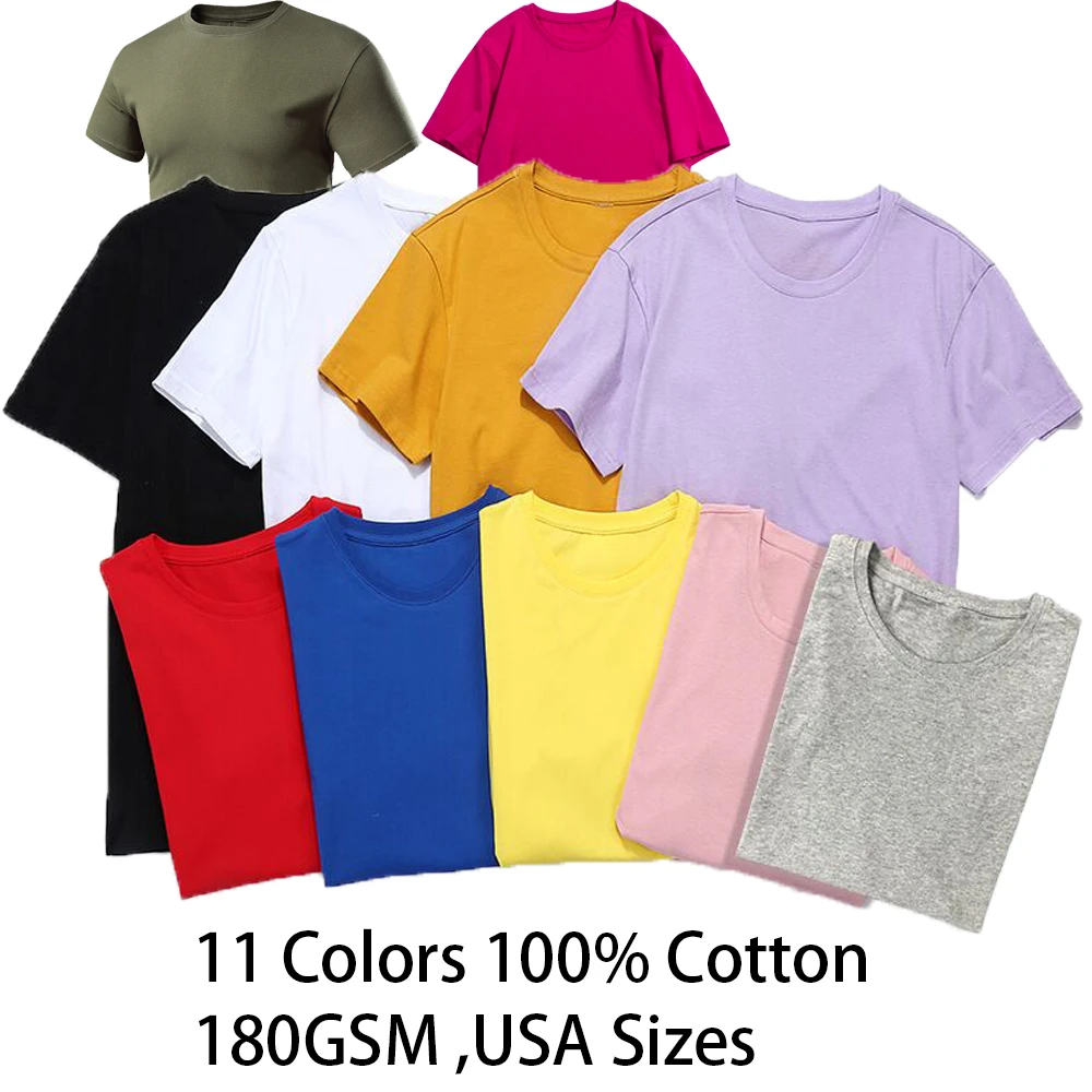 Wholesale basic  blank tshirt unisex printing plain 100 cotton women t shirts  black mens t shirt with your logo