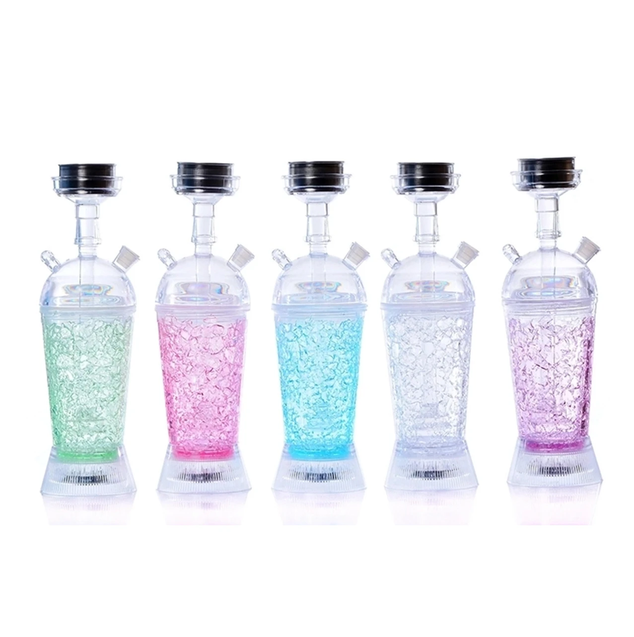 Wholesale best-selling acrylic portable shisha hookah medium cups with LED for leisure and entertainment1