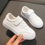 Wholesale Childrens Soft Sole Sports Shoes White Pu Leather Shoes Kids Casual Shoes for Boys and Girls