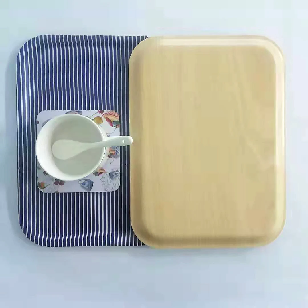 Wholesale China Manufacturer Customized Dinner Melamine Birch Wood Printed Plates