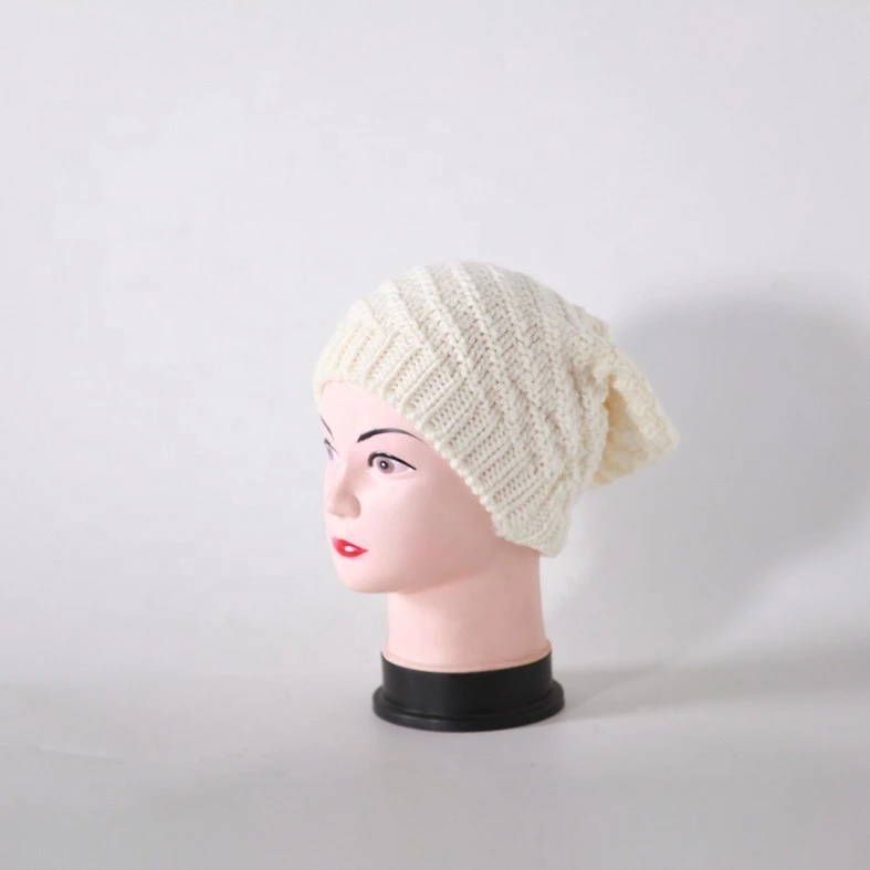 Wholesale competitive knitted Beret hat for spring with jacquard stitches by soft acrylic yarn