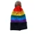 Import wholesale custom mens acrylic knitted rainbow beanie hats with pom pom from China