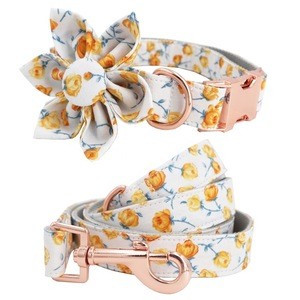 Wholesale Custom Print Pattern Personalized Logo  Pet Products Flower Bow Tie Dog Collars