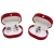 Import Wholesale customized LOGO plastic velvet flocked double ring box jewelry boxes from China