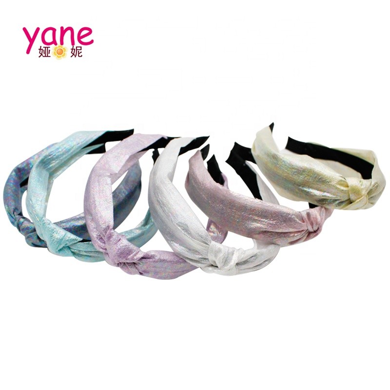 Wholesale hot selling basis Simple fashion ladies popular hair band solid color wide plastic fabric knotted headband for women