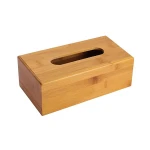 Wholesale Living Room Decor Dispenser Organizer Eco-Friendly Rectangular Bamboo Wooden Tissue Box
